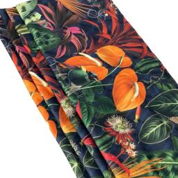 Custom Roman Blind Navy Blue Botanical Deep Jungle Print - thumbnail 3