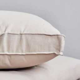 Linen Sofa Cushion Cover, Backrest Cover, Off White Cushion Cover With Piping, Bench Cover, Bed Back Cover - thumbnail 3