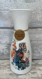 Owl Vase - Decoupage, Owls, Gifts, Owl Gifts - thumbnail 1
