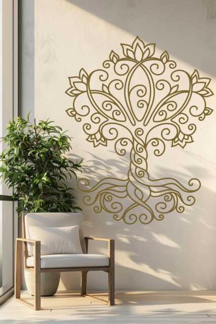 Tree Of Life Vinyl Wall Decal, Celtic Family Mural, Yoga Meditation Decor - image 1