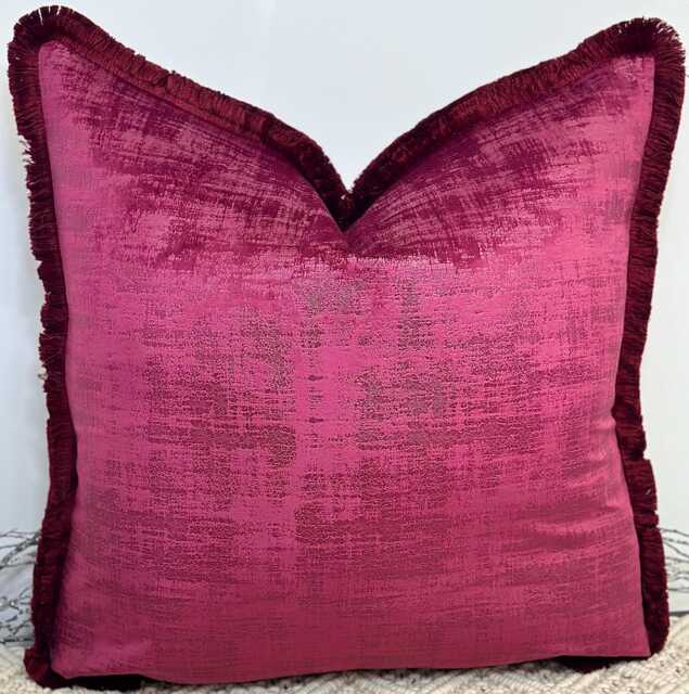Luxury Maroon Red Velvet Soft Cushion For A Bed, Beds, Sofa, Sofa Set, Bed Textured Cushion, Scatter Cushion - Style No - image 1