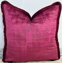 Luxury Maroon Red Velvet Soft Cushion For A Bed, Beds, Sofa, Sofa Set, Bed Textured Cushion, Scatter Cushion - Style No