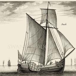 Dutch Fishing Boat Print, Sepia Nautical Wall Art - thumbnail 2