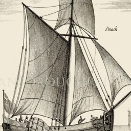 Dutch Fishing Boat Print, Sepia Nautical Wall Art - thumbnail 3