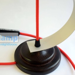 Wooden Table Lamp Handmade Desk Made Of Wood & Aircraft Aluminum D-Lamp Table Light Bedside Industrial - thumbnail 3