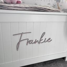 Scribble Font Wooden Name Sign - Nursery Toy Box Decor 30cm - thumbnail 2