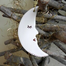White Gold Christmas Ornaments Moon Ceramic Luxury Winter Porcelain Home Decoration Wedding Gift Set Of 2 - thumbnail 3