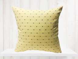 Yellow Checkered Pillow Cover - Green Accents, Farmhouse Decor - thumbnail 1