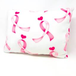 Pink Ribbon Fleece Throw Pillow - Breast Cancer Awareness Support - thumbnail 3