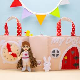 Felt Dollhouse Quiet Book Dress Up Doll, Waldorf Toddler Toy - thumbnail 2
