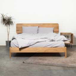 Norwich Handmade Oak Bed Frame Scandinavian Design, Minimalist Bedroom - thumbnail 1
