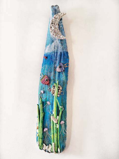 Home Decoration, Handmade, Wall Decorations, Recycled Art, Animal Fish Wooden Fish, Sea Decorations - image 1