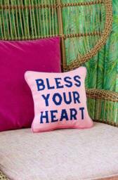 Bless Your Heart Needlepoint Pillow - thumbnail 1