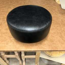 Bespoke Leather Footstool With Hairpin Legs - Custom Color - thumbnail 4