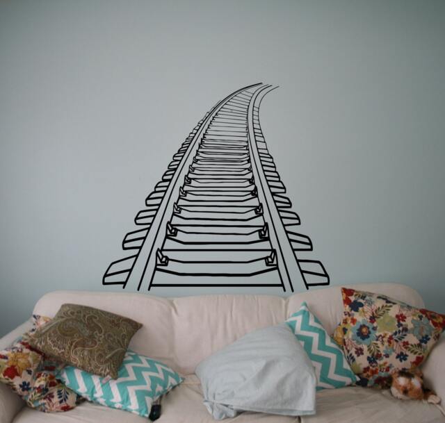 Railway Railroad Wall Decal Train Rail Vinyl Sticker Home Interior Mural Decor Housewares Removable Custom Stickers 13(Trn - image 1