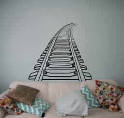 Railway Railroad Wall Decal Train Rail Vinyl Sticker Home Interior Mural Decor Housewares Removable Custom Stickers 13(Trn - thumbnail 1