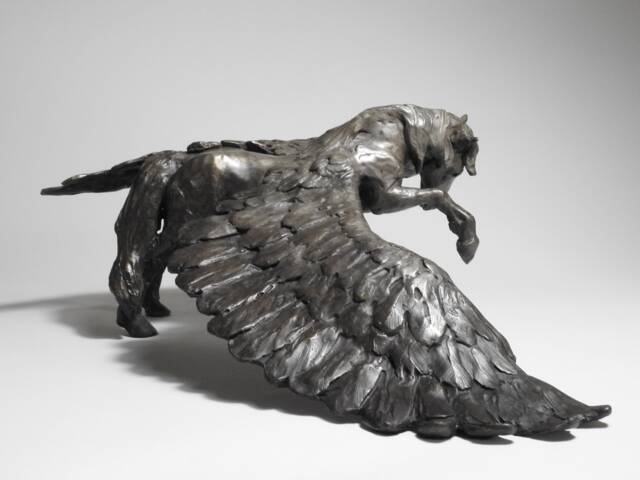 Bronze Pegasus Sculpture Winged Horse Metal Art By Kindrie Grove - image 1
