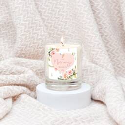Personalised Nanny Gift, Gift Candle, Granny Pink Heart Scented Candle in Jar, Custom Nan, Friend - thumbnail 2