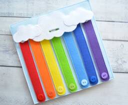 Felt Rainbow Busy Book Page Montessori Toddler Quiet Toy - thumbnail 1