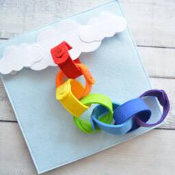 Felt Rainbow Busy Book Page Montessori Toddler Quiet Toy - thumbnail 3