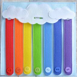 Felt Rainbow Busy Book Page Montessori Toddler Quiet Toy - thumbnail 2