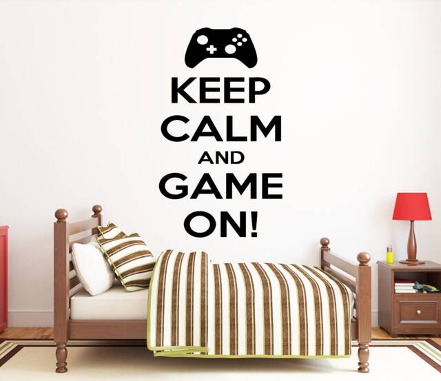 Gamer Wall Decal Keep Calm & Game On, Video Room Decor Vg011 - image 1