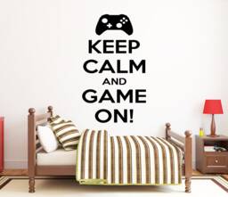 Gamer Wall Decal Keep Calm & Game On, Video Room Decor Vg011 - thumbnail 1
