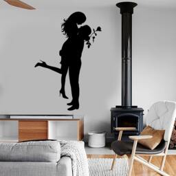 Wall Vinyl Decal Family Hearts Couple's Love Valentines Day Romance Hug's & Kisses Romantic Bedroom Decor - #1036Dz - thumbnail 2