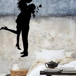 Wall Vinyl Decal Family Hearts Couple's Love Valentines Day Romance Hug's & Kisses Romantic Bedroom Decor - #1036Dz - thumbnail 3