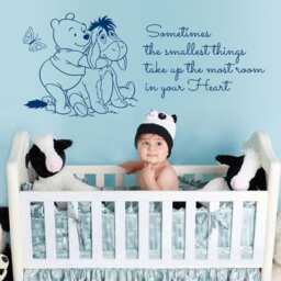 Winnie The Pooh Smallest Things Wall Sticker Quote Kids Boys Girl Bedroom Baby Nursery Decoration - thumbnail 1