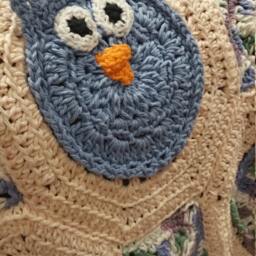 Owl Baby Blanket/Lap Afghan Girl Crib Boy - thumbnail 4