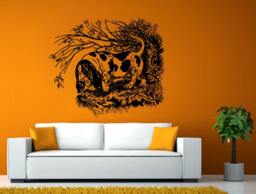 Hunting Dog Forest Basset Hound Breed Wall Or Window Sticker Decal Vinyl Fathead Mural Decor L1987 - thumbnail 1