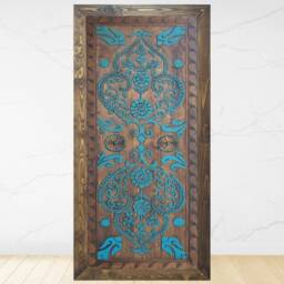 Hand Carved Solid Wood Dining Table Rustic Farmhouse Style - thumbnail 2