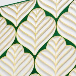 Leaf Artwork Layered Wall Sculpture, Royal Green Home Decor, Toile Art - thumbnail 2