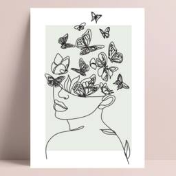 Set Of 3 Bedroom Prints, Wall Posters, Home Decor, Art, Line Art Sage Green Decor - thumbnail 3