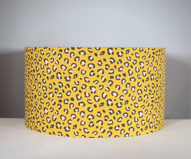 Leopard Print Fabric Lampshade, Gold Lining Option, 20cm To 45cm ?? Anim Light Shade, Handmade By Vivid Shades - image 1