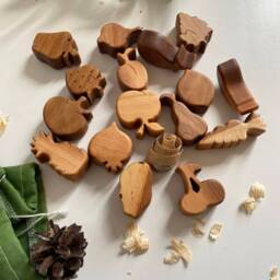Wooden Food Toys Fruits & Vegetables Play Food Set Montessori Materials Waldorf Toys - thumbnail 2