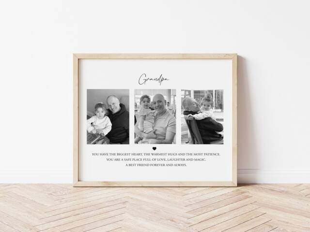 Grandpa A4 Unframed Personalised Print/Papa Photo Grandad Definition Prints Family Gift Birthday - image 1
