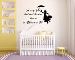 Mary Poppins Quote Wall Decal Nursery Cartoon Art 28Mp - thumbnail 1