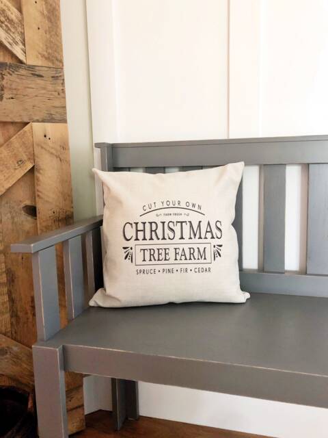 Christmas Tree Farm Linen Pillow Cover - Farmhouse Decor - image 1
