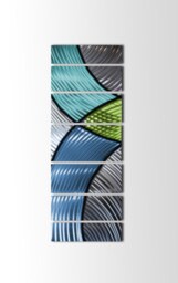 Large Metal Wall Art Sculpture Blue Green Abstract Panels By Brian M Jones - thumbnail 4