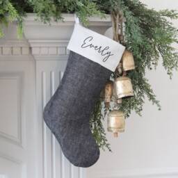 Personalized Family Christmas Stockings - Traditional Customized With Name Modern Stocking Farmhouse Linen