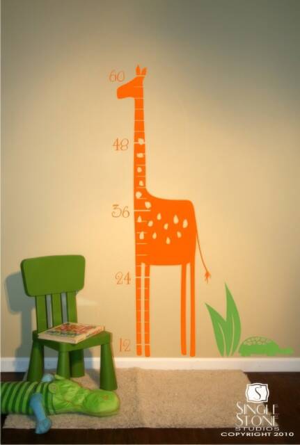 Jungle Giraffe Growth Chart Wall Decals - Nursery Sticker - image 1