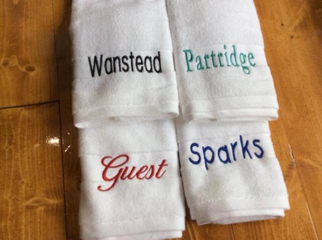 Personalized Hand Towel Bathroom Decor Monogrammed Team Sports 2nd Anniversary Cotton Gift Teacher - image 1