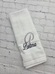 Personalized Hand Towel Bathroom Decor Monogrammed Team Sports 2nd Anniversary Cotton Gift Teacher - thumbnail 2