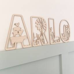 Farm Animal Nursery Decor Wooden Name Sign, Farmyard Letters - thumbnail 2