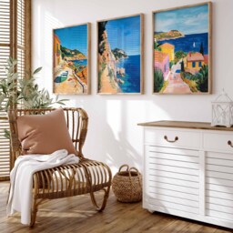 Set Of 3 Sardinia Italy Travel Poster, Art Print, Wall Art, Mediterranean Decor, Gift - thumbnail 3