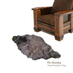 Faux Fur Beaver Pelt Rug - Brown Shag, Usa Made - thumbnail 1