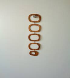 Mid Century Modern Wood Wall Hanging Mobile Walnut Finish