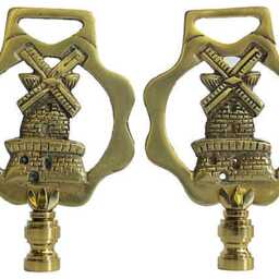 Brass Windmill Lamp Finials On Shiny Hardware - A Single Finial Or Matching Pair - thumbnail 2